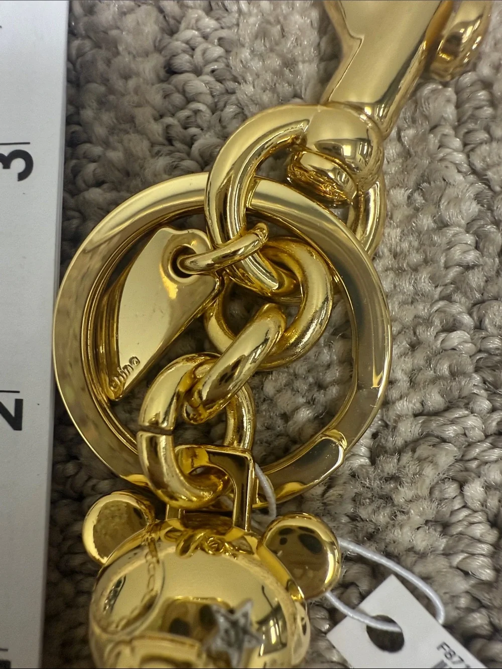 Coach Gold Bear Keyring with Red Collar